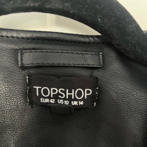 Topshop Black Leather Jacket - Picture 2 of 5